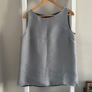 Lafayette 148 New York Sleeveless Metallic Top with Sheer Black Lining